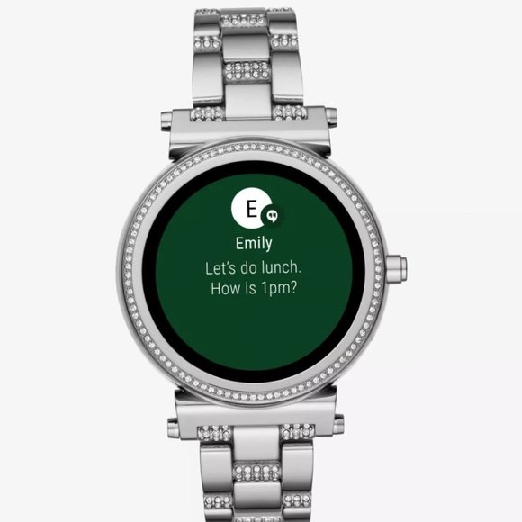 MKT5036 MICHAEL KORS Silver Glitz Sofie SMARTWATCH - Picture 5 of 8